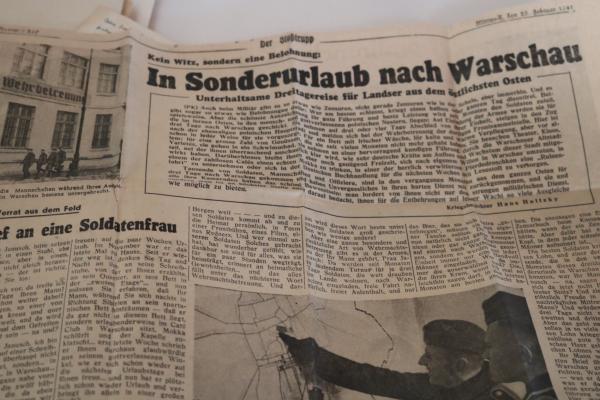 alte Zeitungsseite  Der Stoßtrupp 1941 - Sonderurlaub in Warschau
